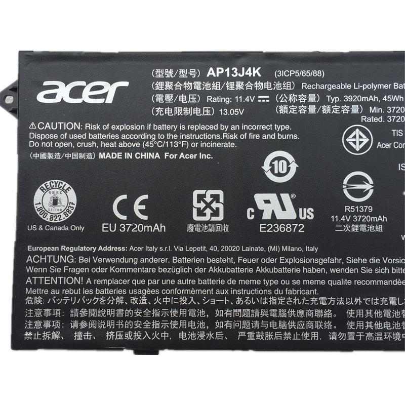 Original Battery Acer Chromebook 11 C740 3920mAh 45Wh long line